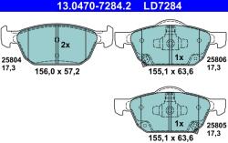 ATE Set Placute Frana, Frana Disc 13.0470-7284.2 Honda Civic Ix/Civic Viii/Civic X (13.0470-7284.2)