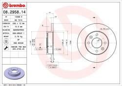 BREMBO Disc Frana 08.2958. 14 Dacia 1310/1410/Logan/Nova/Sandero Renault 11/19 I/19 Ii/9
