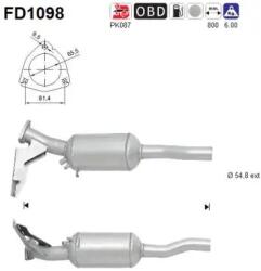 AS Filtru Funingine/Particule, Sist. De Esapament Fd1098 Audi A6 C6