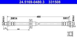 ATE Furtun Frana 24.5169-0480.3 Bmw X5 (24.5169-0480.3)