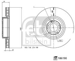 FEBI BILSTEIN Disc Frana Punte Fata 186190 Mercedes-Benz Gle (186190)