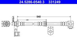 ATE Furtun Frana 24.5286-0540.3 Mitsubishi Pajero/Pajero Ii/Pajero Iii/Pajero Iv (24.5286-0540.3)