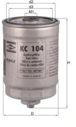 KNECHT Filtru Combustibil Kc104 Volvo S60 I/S80 I/V70 Ii/Xc70 I Cross Country/Xc90 I (KC104)
