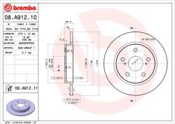 BREMBO Disc Frana 08. A912.11 Toyota Auris/Corolla/Corolla Quest