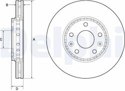 DELPHI Disc Frana Bg4815C Fiat Talento Nissan Nv300/Primastar Opel Vivaro B (BG4815C)