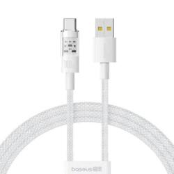 Baseus Cablu alimentare si date Baseus Gem, Fast Charging Data Cable pentru smartphone, USB la USB Type-C, 100 W, 2m (Alb)