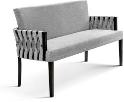 Atreve ELIS Luxus Kárpitozott Pad Szürke Szövet Wenge Lábakkal (ATE-ELISBESTGR1XXXP)