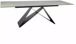 SIGNAL MEBLE Westin Diamond Ceramic Bővíthető Üvegasztal Krém Matt Fekete Vázzal (SIG-WESTINKRC160)