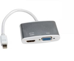 Roline Mini DisplayPort VGA/D-Sub + HDMI Átalakító Szürke 10cm 12.03. 3161 (12.03.3161)