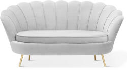 Atreve Kagylóhéj Kétszemélyes Kanapé Szürke Bársony Arany Lábakkal (ATE-MUSZS2STGR1XXXP)