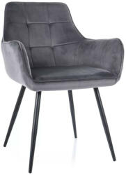 SIGNAL MEBLE Lemon Velvet Bársony Étkezőszék Szürke Fém Vázzal (SIG-LEMONVCSZ) - pepita