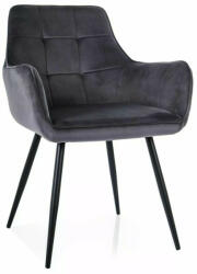 SIGNAL MEBLE Lemon Velvet Bársony Étkezőszék Fekete Fém Vázzal (SIG-LEMONVCC)