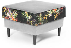 Atreve Maurice Virágmintás Bársony Puff Wenge Lábakkal (ATE-MAURPOSTGR1XXXP)