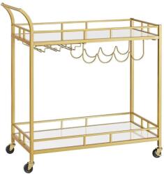 VASAGLE Bárkocsi - 2 Polcos - Arany - 38x86x90cm