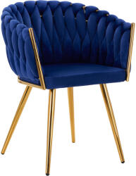  4Rico QS-GW06G bársony sötétkék szék