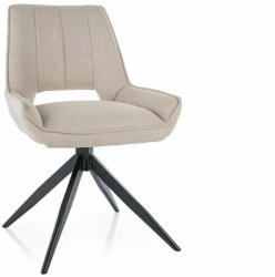 SIGNAL MEBLE Tello Bjorn Forgó Étkezőszék Világos Bézs Szövet Fekete Fém Vázzal (SIG-TELLOBJCJBE) - pepita