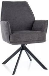 SIGNAL MEBLE Hugo Brego Forgó Étkezőszék Sötétszürke Szövet Fekete Vázzal (SIG-HUGOBRCCSZ) - pepita