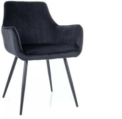 SIGNAL MEBLE Apple Velvet Elegáns Bársony Étkezőszék Fekete Fém Vázzal (SIG-APPLEVCC) - pepita