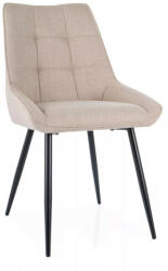 SIGNAL MEBLE Klif Bjorn Elegáns Étkezőszék Világos Bézs Szövet Fekete Fém Vázzal (SIG-KLIFBJCJBE) - pepita