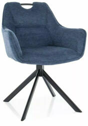 SIGNAL MEBLE Remo Brego Forgó Étkezőszék Tengerészkék Szövet Fekete Vázzal (SIG-REMOBRCGR) - pepita