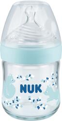 Nuk Стъклено шише NUK Nature Sense - TC, Softer, 0+ месеца, 120 ml, Синьо (10747110-Син-1)