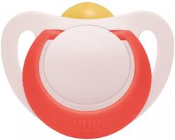 Nuk Каучукова залъгалка NUK - Star, 6-18 месеца, червена + кутийка (10734076_girl)