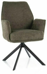 SIGNAL MEBLE Hugo Brego Forgó Szék Olívazöld Szövet Fekete Fém Vázzal (SIG-HUGOBRCOL)