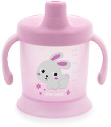 Canpol babies Неразливаща се чаша с твърд накрайник и капаче Canpol - Bunny and Company, 200 ml, Розова (31/300_pin)