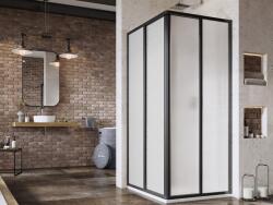 RAVAK Supernova cabină de duș 90x90 cm pătrat negru mat/material polistiren 14V703O211S (14V703O211S)