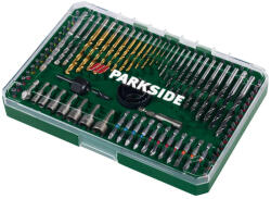 PARKSIDE XXL 100 részes kombinált kő-, fa-, fém- fúrószár, bitfej és dugókulcs készlet praktikus tároló és rendező dobozban (PS_100_488584)