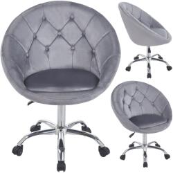  ELEGÁNS BÁRSONY forgófotel kerekeken RUNDO szürke JUMIhome