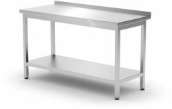  Fali asztal polccal - csavarozott, mélység: 600 mm, HENDI, Profi Line, 1400x600x(H)850mm (811481)