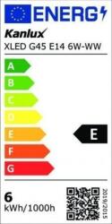 Kanlux LED Fényforrás KANLUX XLED G45 / XLED G45 E14 6W-WW Fényforrás (35276) (35276)