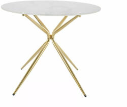 SIGNAL MEBLE Azalia Ceramic Kerek Étkezőasztal Fehér Kerámia Arany Vázzal (SIG-AZALIABZLFI90) - pepita