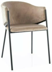 SIGNAL MEBLE Bono Velvet Bézs Bársony Étkezőszék Fekete Fém Vázzal (SIG-BONOVCBE) - pepita