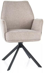 SIGNAL MEBLE Hugo Brego Forgó Szék Világos Bézs Szövet Fekete Fém Vázzal (SIG-HUGOBRCJBE) - pepita