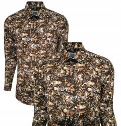 Anagre Férfi Alkalmi Ing Casual Karácsonyi Barna, M