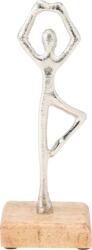 HL Táncoló figura szobrocska fa talapzaton 21cm, ezüst, B táncpozíció (A862-0B-00)