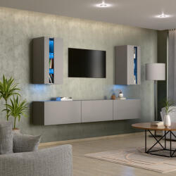 Intenso Concept-21 nappali faliszekrény sor - 240 cm (szürkésbarna) - miniwebshop