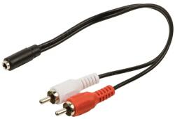 Well Cablu audio Jack Stereo 2x RCA tata - 3.5mm 0.2m, set 6 blistere, Well (CABLE-470-BW)