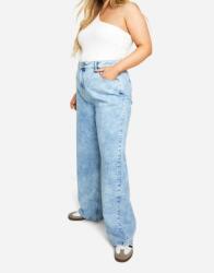 Boohoo Farmer Nadrág Kék Magas Derekú Széles Szárú Egyenes Boohoo 44