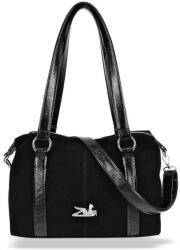 ZELLIA Női Válltáska 25191 Fekete - Velúr - (ZLK-25191-73722007)