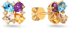 Heratis Forever Arany fülbevaló drágakővel, virággal IZBR732N