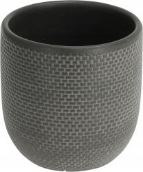 H&L Weave L virágcserép (17, 5x17, 5x17 cm) sötétszürke, matt textúrával (A956-0L-SE)