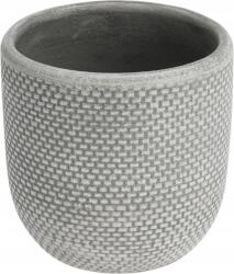 H&L Weave L virágcserép (17, 5x17, 5x17 cm) világos szürke, matt textúrával (A956-0L-SS)