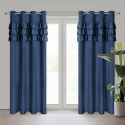Takoy Draperie gata făcută SAMI din velur decorată cu dungă cu pietre și volane fine 140 x 250 cm