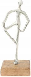 HL Táncoló figura szobrocska fa talapzaton 21cm, ezüst, táncpozíció C (A862-0C-00)