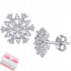 Mennica Bydgoska Ezüst fülbevaló ródiumozott hógolyó hópelyhek karácsonyra 925 (kolczyki dla Dzieci dziecka córki wnuczki)