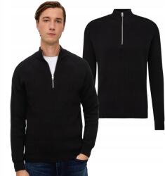 s.Oliver Férfi pulóver s. Oliver fekete S félig cipzáras Regular Fit (10.3.11.17.170.2133820.9999.S)