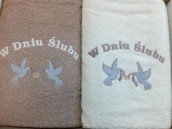 Extrapościel Törölköző szett dobozban 2db 70x140 Esküvő napjára bézs-krémszínű (1640037)